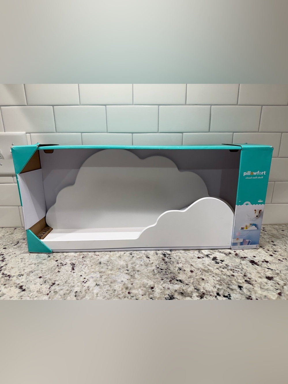 Pillowfort White Cloud Decorative Floating Kids Wall Shelf (Appx 10”x24”) NWT
